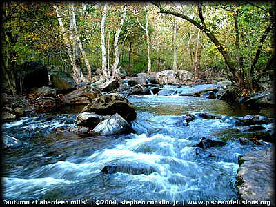 Autumn at Aberdeen Mills, by Stephen Conklin, Jr., pisceandelusions.org