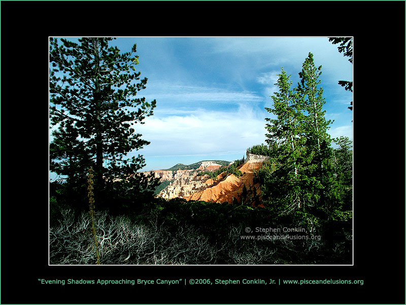 Evening Shadows Approaching Bryce Canyon Evening Shadows Approaching Bryce Canyon
