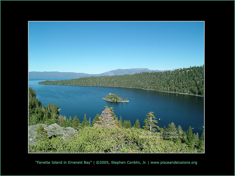 Fanette Island in Emerald Bay Fanette Island in Emerald Bay