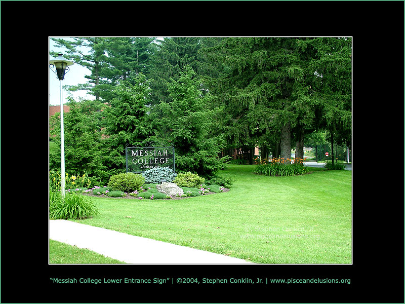 Messiah College Lower Entrance Sign Messiah College Lower Entrance Sign