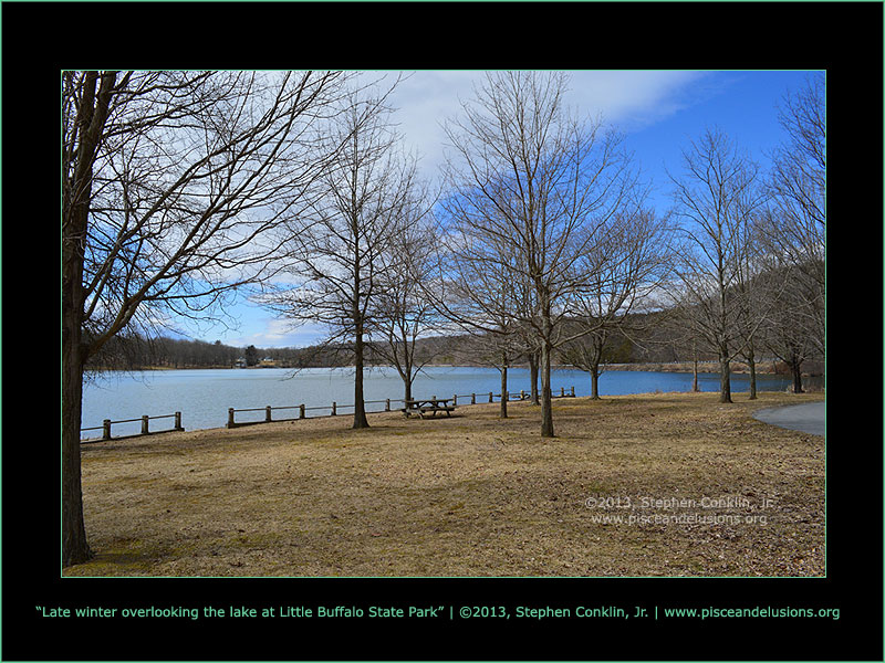 Overlooking the lake at Little Buffalo State Park, Winter 2013 Overlooking the lake at Little Buffalo State Park, Winter 2013