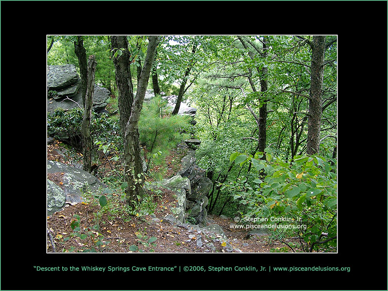 Descent to the Whiskey Springs Cave Entrance Descent to the Whiskey Springs Cave Entrance